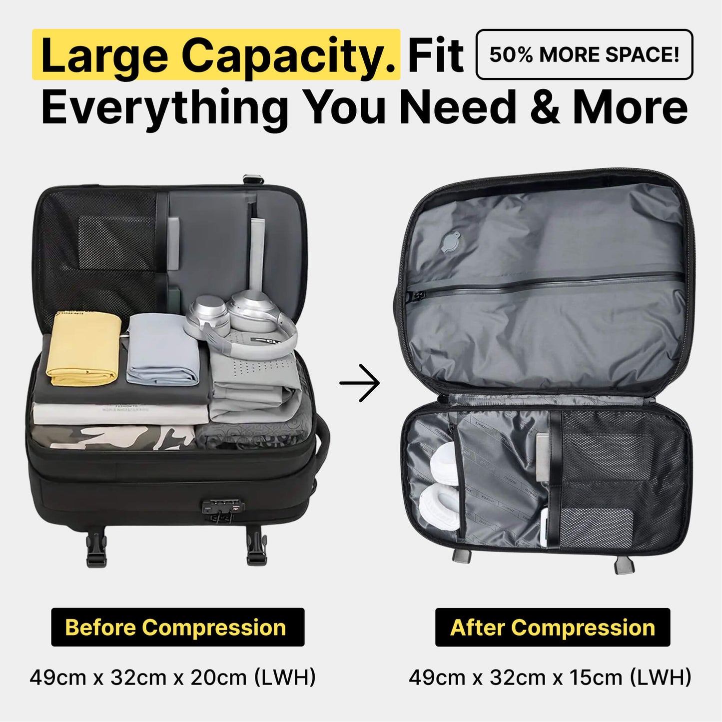 VAILBAG Matte Travel Backpack 60L