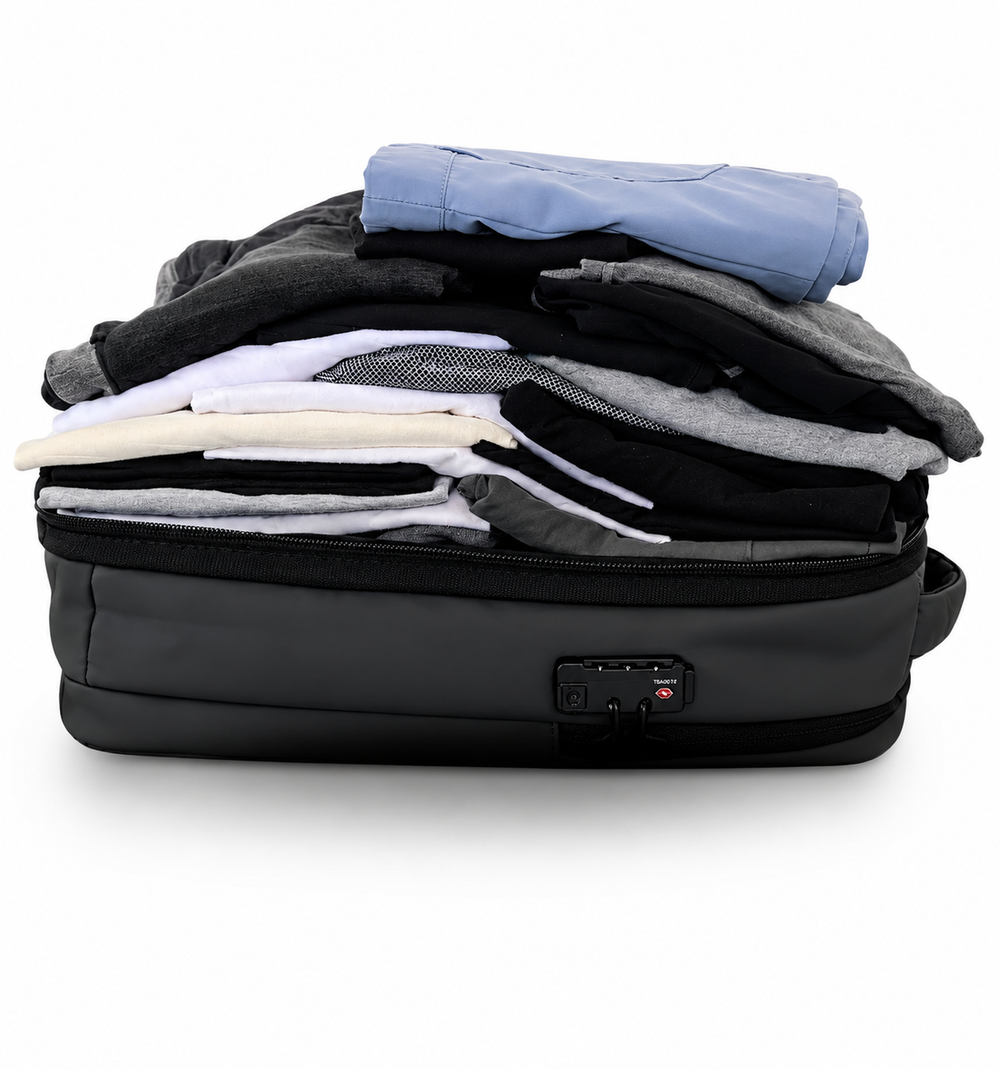 VAILBAG packed with clothes before vacuum compression